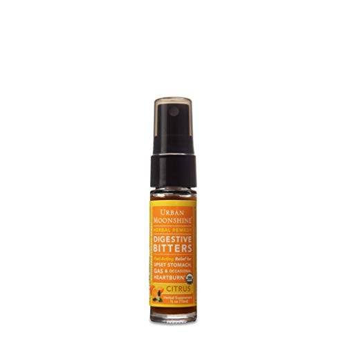 Urban Moonshine Citrus Digestive Bitters, Bright & Zesty Organic Herbal Supplement, 15 ML Spray (Pack of 1)