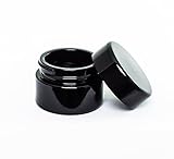 ultravioLeaf 15 ml (0.5 fl oz) Pocket Size Black Ultraviolet Glass Screw Top Jar | Airtight Stash Container