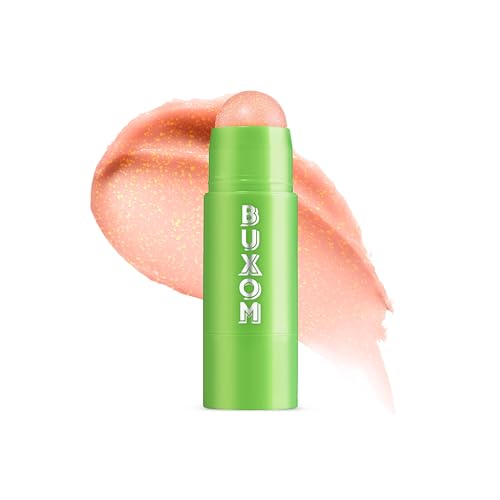 BUXOM Power-Full Lip Scrub, Gentle Sugar-Infused Lip Exfoliating Scrub Stick, Hydrating Lip Care with Vitamin E & Papaya Seed Oil, Cruelty-Free
