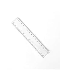 Allinone Regla rígida de plástico transparente, con regla flexible con pulgadas y herramienta métrica de medición, 12.0 in y 6.0 in, 2 piezas