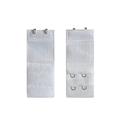 Simunliyg 6 Pcs Women Elastic Bra Extender Bra Lingerie Extenders 2 Hooks 2 Rows Extension Strap, Black/White/Beige