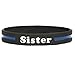 SayitBands Sister Thin Blue Line Silicone Wristband Bracelets Police Officers Patrol Awareness Support