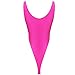 iEFiEL Womens One Piece High Cut Leotard Thong Bodysuit (Pink)