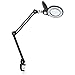 LED Magnifying Lamp, PHIVE Daylight Bright Magnifier Desk Lamp, Dimmable Task Lamp with Clamp, 5 Diopter, 5