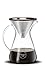 Osaka Pour Over Coffee Brewer - Borosilicate Glass Carafe with Handle and Cork Lid, Includes Reusable Double Layer Stainless Steel Cone Filter - 6 Cup (30 Ounces)