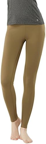Active Yoga Sports Pants High Waist Ankle Length Slimming Leggins Tights,Kaki,Medium