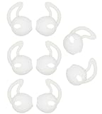 ALXCD Ear Gel for iPhone Earpods, Ear Buds Tips Bumper, 4 Pair White Anti-Slip Soft Silicone Replacement Earbud Tips for Earphone of iPhone SE 6s iPhone 6s Plus 5s Sport (White 4 Pair)