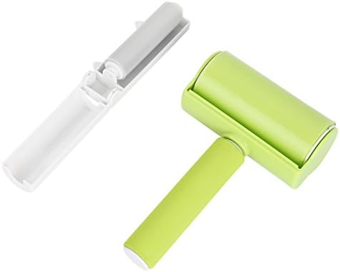 CamRom Resuable Lint Roller,2 PCS Pet Hair Removal Sticky Picker Cleaner Set Travel,Compact and Stylish to Take Anywhere, Removes Lint, Dust and Pet Hair with One Swipe-Just Rinse &amp; Reuse(Green&amp;White)