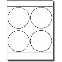 Amazon.com : High Glossy Laser White 4” Diameter Circular Labels w ...