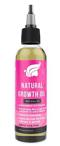 Natural Hair Growth Oil with EMU oil, Plant Extracts, and Herbs (Best Brand Of Emu Oil For Hair Growth)