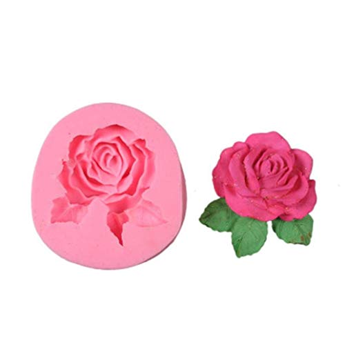 Weite Pink Rose Flower Silicone Cake Mold Chocolate Sugar Craft Decorating Fondant Fimo Tool (Pink)