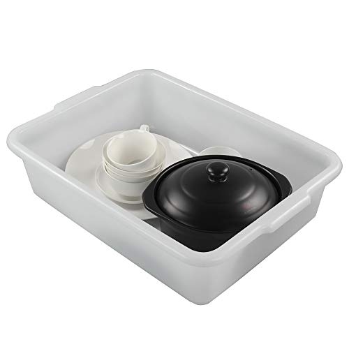 Kekow 4-Pack 22 L Commercial Bus Tubs/Bus Box, White Large Plastic Tote Box - Thumbnail 4