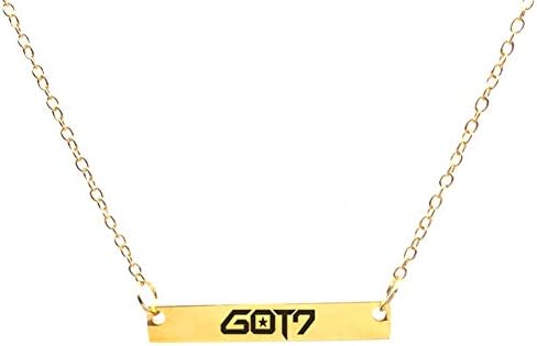 YEeyuTrwd BTS BTS Bangtan Boys Black Pink EXO GOT7 Stainless Steel Lettering Clavicle Necklace for Women Girls