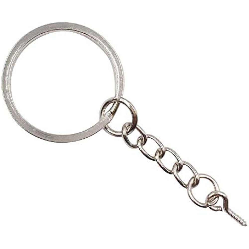 600Pcs Sliver Key Chain Rings Kit, 200Pcs Keychain Jump Screw Eye Pins