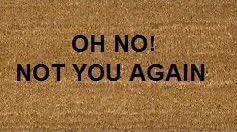 70cm x 40cm OH NO! NOT YOU AGAIN Printed Internal Coir Mat, Door Mat Stencilled by The Stencil Co
