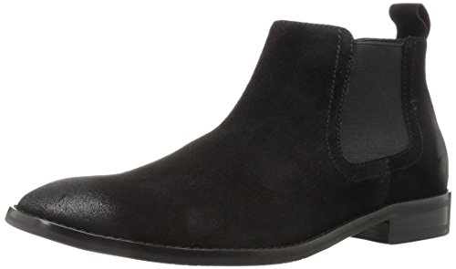 206 Collective Men s Capitol Suede Ankle Chelsea Boot, Black Burnish, 10.5 D US