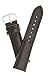 JP Leatherworks Mens Genuine Italian Leather Watchband Chronograph Style Black 19mm Watch Band