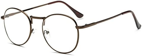 Koto Retro Round Metal Eyeglasses Frame 52mm Clear Lens Glasses Coffee