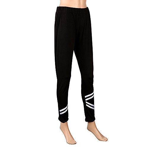 Napoo Clearance Women Elastic Solid Criss-Cross Workout Dance Yoga Pant Legging Plus Size (XL, Black A) - Thumbnail 3