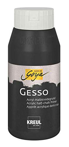 Kreul Solo Goya Gesso Black 750 ml Primer for Dark Painting Substrates Acrylic Semi-Chalk Base Waterproof and Good Cover