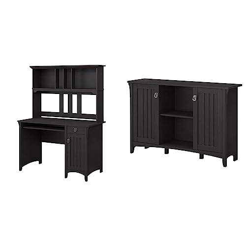 Bush Furniture Salinas Computer Hutch Study Table & Pullout Keyboard