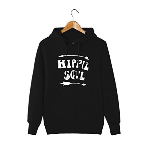 Alangbudu Women V Neck Hoodie Rock Printed Tops Long Sleeve Tighten Cuff Pullover Blouse Shirt Baggy Sweatshirt w Pocket Black - Thumbnail 2