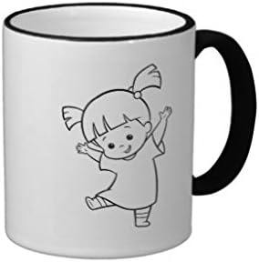 Pioenfly Monsters Inc. Boo, Black and White Ringer Coffee Mug