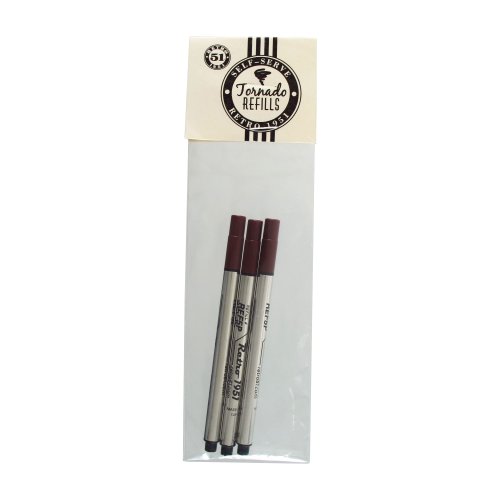Retro 1951 Short Capless Rollerball Ink Refill, Black, 3Pack (REF5PB