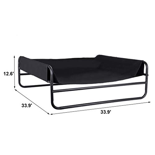 Elevated Cooling Pet Bed, Folding Pet Cot, Dog Bed - Breathable Fabric & Metal Frame Rest Bed Orthopedic, Easy Clean for Small, Medium, Large, Extra Large 33.9 x 33.9 x 12.6 inches