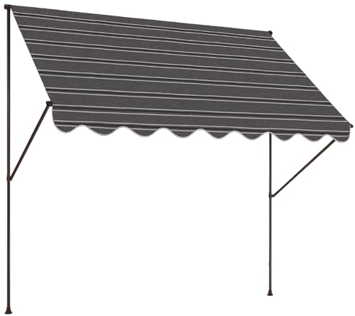 ANGERER Klemmmarkise Exklusiv grau-schwarz, 400 cm