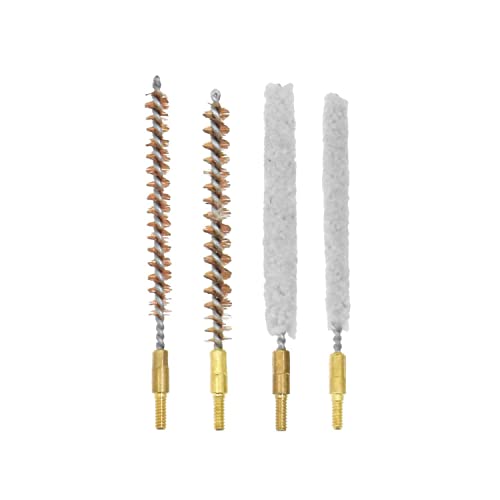 Barrel Cleaning Kit With Brushes For .177 (4.5mm) & .22 (5.5mm) Rifles – Brass Brushes, Unbranded, New