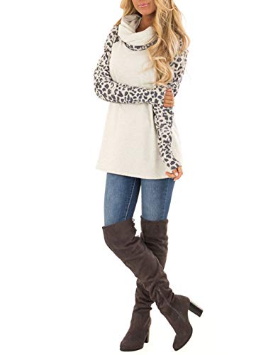 Blivener-Womens-Casual-Sweatshirts-Long-Sleeve-Leopard-Print-Tops-Cowl-Neck-Raglan-Shirts