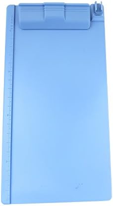 4.7" X 9" Mini Clipboard / Receipt Bill Holder Pad with Pen Pencil Holder and 200 mm Ruler Scale / Light Blue