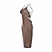 Blooming Jelly Women's Bandage Spaghetti Strap Bodycon Midi Dresses Party Club,Small,Khaki
