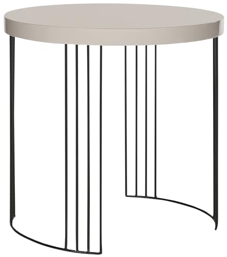 Safavieh Home Collection Kelly Mid-Century Modern Taupe and Black Side Table
