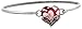 Amazon Essentials Sterling Silver Oxidized Genuine Marcasite and Garnet Colored Glass Filigree Heart Bangle Bracelet, 7.25