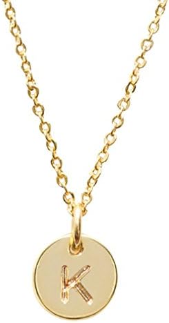 Initial necklace - K. Mother's Day Gift idea. Gift for her, birthday, graduation, girlfriend, anniversary. Gift Idea for women. Initial pendant with personalized alphabet letter, gold-plated silver.