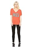 Chi Omega (XO) Sorority | Licensed Greek Flowy Ladies' V-neck Coral T-shirt