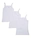 Amoureux Girls' Cami Undershirts- Tagless Cotton Lace Tank Tops-White (3 Pack)
