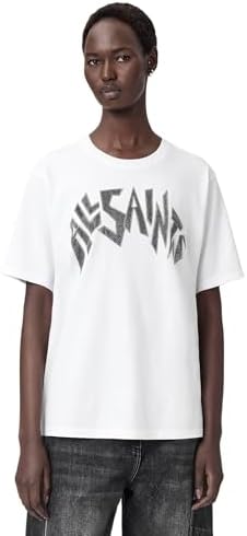AllSaints Women's Trip Lisa Tee Optic White Size L at Amazon