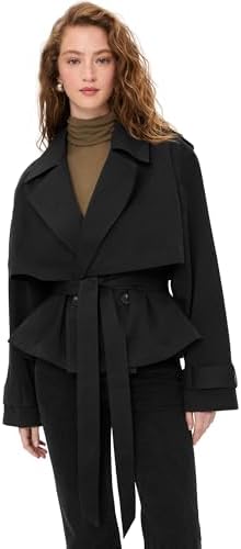Amazon.com: Theory Women's Crop Trench, Black, XXS-XS : Clothing