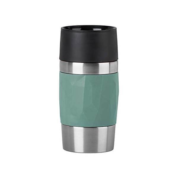 Emsa Travel Mug Compact Thermobecher klein, Isolierbecher 300 ml, 3h heiÃ, 6h kalt, Kaffeebecher to Go aus Edelstahl, auslaufsicher, spÃ¼lmaschinengeeignet, 360Â°-TrinkÃ¶ffnung, grÃ¼n N21603