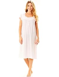 Floopi Womens Nightgown Sleepwear Cotton Pajamas - Womans Cap Sleeve Sleep Dress Nightshirt