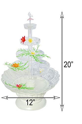 Crafts Central 18 Inch Lighted Clear Plastic Water Fountain for Weddings or Cake Centerpiece