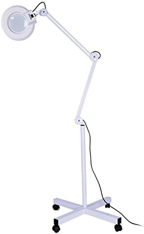 Meharbour Pro 5x LED Magnifying Desk and Floor Lamp, Full Spectrum Daylight Bright Task and Table Craft Light, Adjustable Mag Light Salon Facial with Rolling Stand &amp; Adjustable Arm (US STOCK) (Type_1)