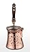 MisterCopper Thickest Premier Engraved Solid Copper Turkish Greek Arabic Coffee Pot Cezve Ibrik Briki with Wooden Handle, Thick 1 mm (Large - 11 Oz)