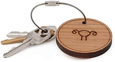Fallopian Keychain, Wood Twist Cable Keychain - Large