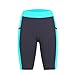 Yoga Shorts for Womens Activewear Workout Training Pants High Waist Leggings Running with Pockets Blue M
