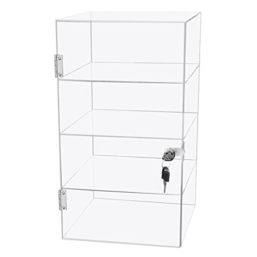 Choowin 4Shelf Clear Acrylic Display Case with Lock,Lockable Display