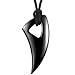 R&B Jewelry Mens Black 316l Stainless Steel Alpha Spear Pendant Chain Necklace